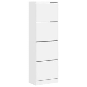 Vidaxl Omarica za čevlje s 4 predali bela 60x34x187,5 cm