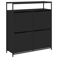 Vidaxl Omarica za čevlje s 4 predali črna 100x34x112 cm
