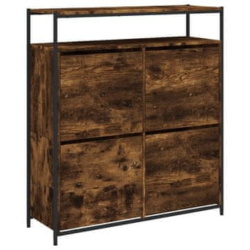 Vidaxl Omarica za čevlje s 4 predali dimljeni hrast 100x34x112 cm