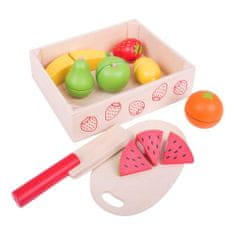 Bigjigs Toys Leseno sadje za rezanje z nožem in desko