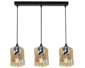 shumee Felis viseča svetilka črna 3x60w e27 amber senčnik