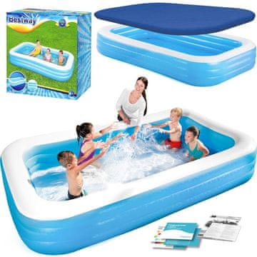 Bestway Družinski napihljiv bazen 305 x 183 x 56 cm 54009 + pokrov