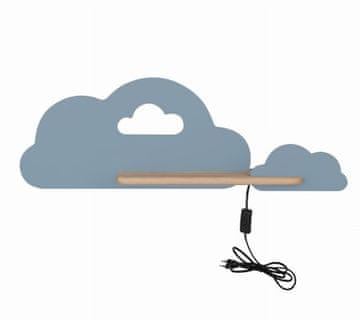 shumee CLOUD STENSKA SVETILKA 5W LED IQ KIDS Z ŽICO S STIKALOM. IN MODRI VTIČ