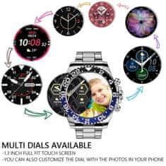 Netscroll Elegantna pametna ura za moške, moška pametna ura, Bluetooth klici in opomniki SMS, fitnes ura z jeklenim paščkom, združljiva z Android in iOS, IP67 vodoodporna, ekran na dotik, CasualWatch