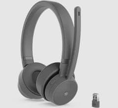 Lenovo lenovo go wireless anc slušalke z žičnim in brezžičnim naglavnim pasom za pisarno/klicni center usb type-c bluetooth grafitna
