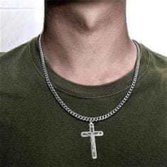 Netscroll Srebrna moška verižica z Jezusom, JesusNecklace
