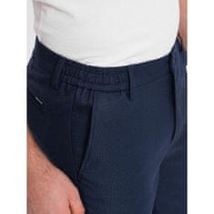OMBRE Klasične moške hlače chino SLIM FIT temno modre V1 OM-PACP-0182 MDN124456 S