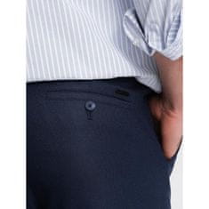 OMBRE Klasične moške hlače chino SLIM FIT temno modre V1 OM-PACP-0182 MDN124456 S