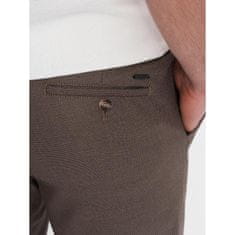 OMBRE Klasične moške hlače chino SLIM FIT temno bež V2 OM-PACP-0182 MDN124458 S