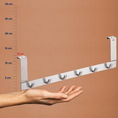 Kela Vratni obešalnik 6 kljuk Colgar nerjaveče jeklo mat srebrna 46,0x13,0x2,5cm KL-22229