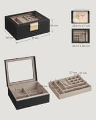 Troli Dizajnerska črna škatlica za nakit