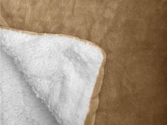Ljubki dom Luksuzna svetlo rjava puhasta deka iz mikropliša, 150x200 cm