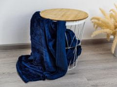 Ljubki dom Temno modra mikropliš deka VIOLET, 180x200 cm