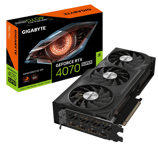 Gigabyte GeForce RTX 4070 SUPER Windforce OC 12G grafična kartica, 12 GB GDDR6X (GV-N407SWF3OC-12GD)