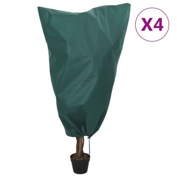 Vidaxl Prevleka za rastline iz flisa z zadrgo 4 kosi 70 g/m² 0,8x0,8 m