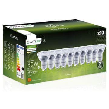 LUMILED 10x Zatemnitvena LED žarnica GU10 8W = 80W 650lm 4000K Nevtralno bela 36°