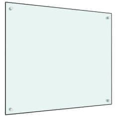Vidaxl Kuhinjska zaščitna obloga bela 70x60 cm kaljeno steklo