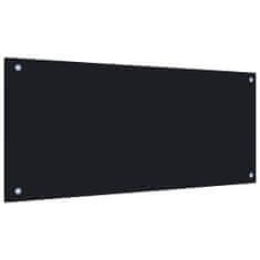 Vidaxl Kuhinjska zaščitna obloga črna 90x40 cm kaljeno steklo