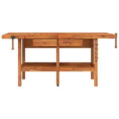 Vidaxl Delovna miza s predali in primeži 192x62x83 cm trdna akacija