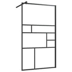 Vidaxl Pregrada za tuš s prozornim ESG steklom 90x195 cm črna