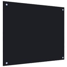 Vidaxl Kuhinjska zaščitna obloga črna 70x60 cm kaljeno steklo