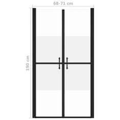 Vidaxl Vrata za tuš delno mlečna ESG (68-71)x190 cm