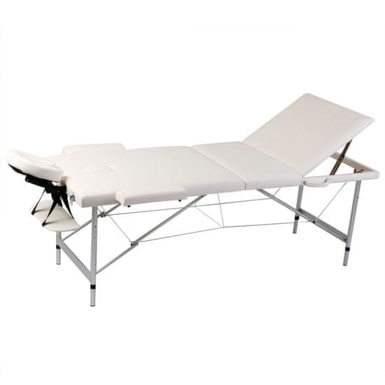 Vidaxl zložljiva masažna miza z 3 območji in aluminjastim okvirjem