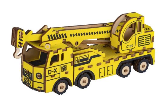 Woodcraft Lesena 3D sestavljanka Žerjav Vagon