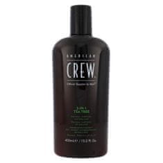 American Crew 3-IN-1 Tea Tree 450 ml šampon, balzam in gel za prhanje v enem za moške
