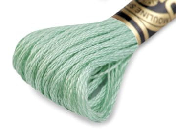 Vezeninska preja DMC Mouliné Spécial Cotton pastelno zelene barve.