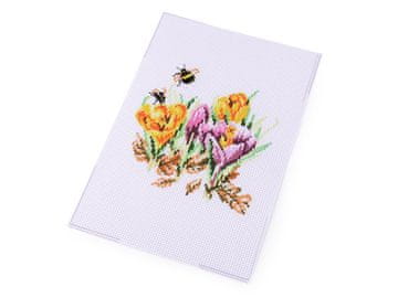 Komplet za vezenje - vzorec, igla, bombažne kroglice - bela čebela