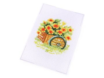 Komplet za vezenje - vzorec, igla, bombaž - beli voziček