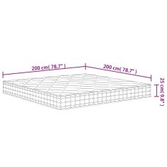 Vidaxl Vzmetnica z žepkastim vzmetenjem srednje trda 200x200 cm