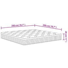 Vidaxl Vzmetnica z žepkastim vzmetenjem srednja plus 200x200cm