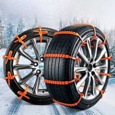 Netscroll Univerzalne protizdrsne vezice, snežne verige za pnevmatike, 10-delni set - Idealne za avtomobile, SUV-je, tovornjake in kolesa, SkidStop
