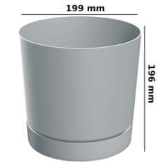 botle Okrogel cvetlični lonec s podstavkom Ø19,9 cm mat sive barve