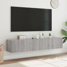 Vidaxl Stenske TV omarice z LED 2 kosa siva sonoma 80x35x31 cm