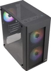 Aerocool Aerocool HEXFORMBKV2 Micro ATX PC Case 3 Fans FRGB Black - Odprodaja