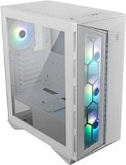 MSI msi mpg gungnir 110r white mid tower gaming computer case 'white, 4x 120mm argb fan, 1 do 6 argb control board, usb type-c, tempered glass, center, atx, matx, mini-itx'