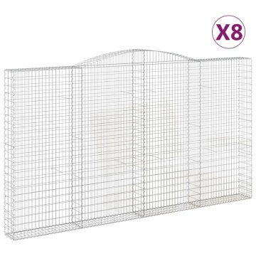 Vidaxl Obokane gabion košare 8 kosa 400x50x220/240 cm pocinkano železo