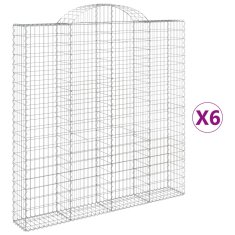 Vidaxl Obokane gabion košare 6 kosi 200x30x200/220 cm pocinkano železo