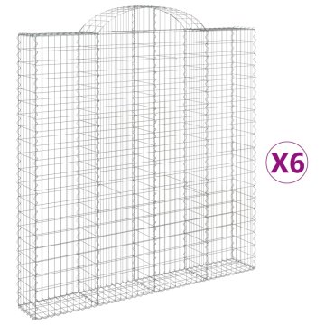 Vidaxl Obokane gabion košare 6 kosi 200x30x200/220 cm pocinkano železo