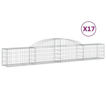 Vidaxl Obokane gabion košare 17 kosi 300x30x40/60 cm pocinkano železo
