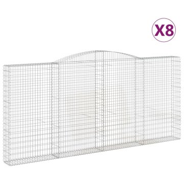 Vidaxl Obokane gabion košare 8 kosov 400x30x180/200cm pocinkano železo