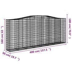 Vidaxl Obokane gabion košare 20 kos 400x50x160/180cm pocinkano železo