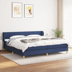 Vidaxl Box spring postelja z vzmetnico modra 200x200 cm blago