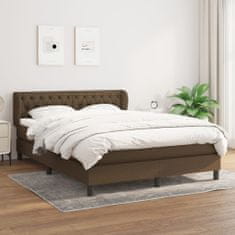 Vidaxl Box spring postelja z vzmetnico temno rjav 140x190 cm blago