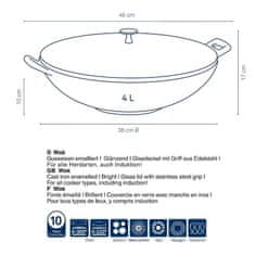 Kela Litoželezni vok s pokrovom CALIDO 36 cm rdeč KL-11947