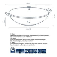 Kela Wok s pokrovom iz litega železa CALIDO 36 cm KL-11947