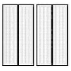 Vidaxl Zavesa proti mrčesu, 210 x 100cm, 2 kosa z magnetom, Črne Barve